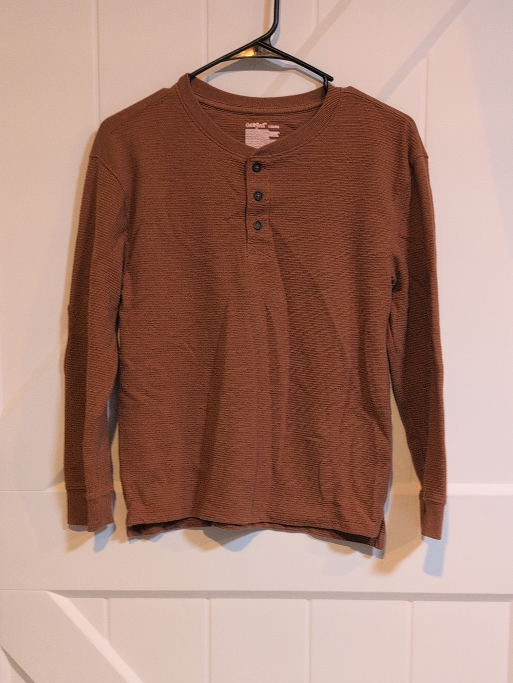 Cat & Jack Brown Waffle Knit Long-Sleeve Henley